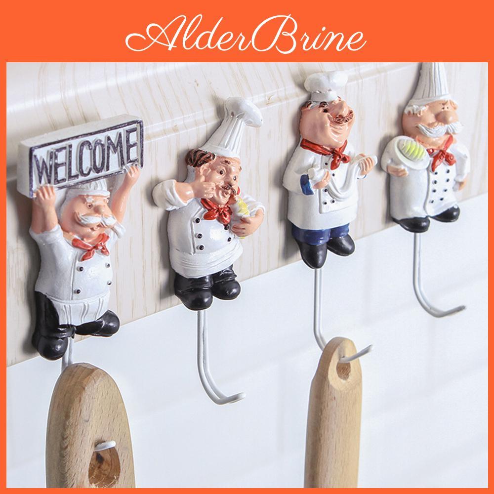 Cartoon Hook Kitchen Chef Accessories Selfadhesive Storage Hooks Wall Hanger Keys Holder Waterproof Hooks For Bathroom Kitchen