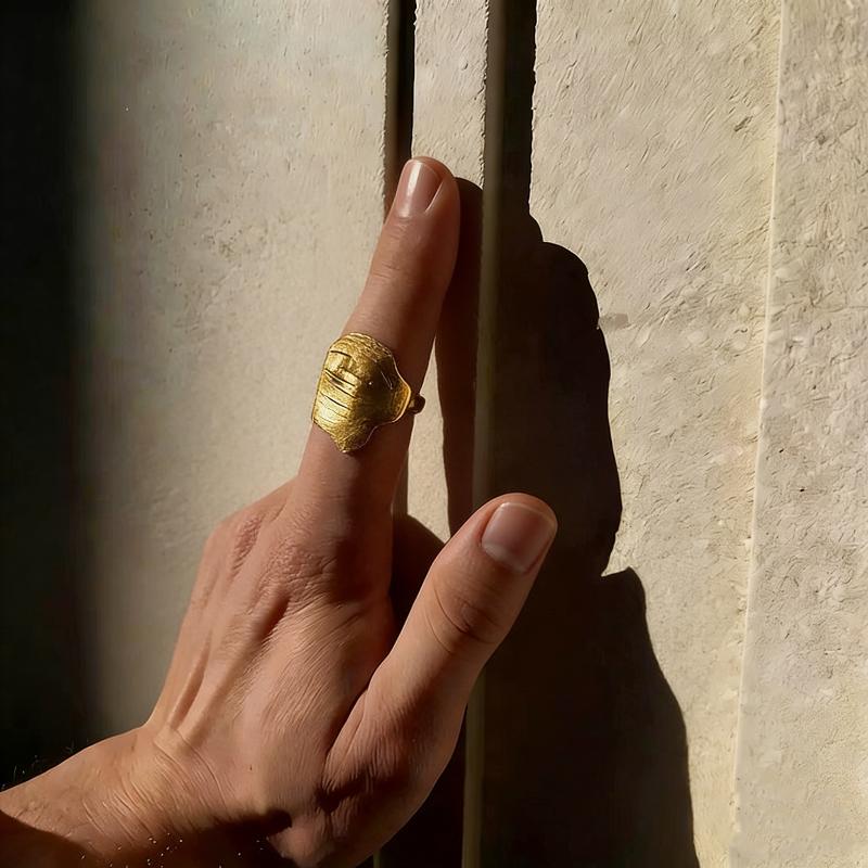 

1/5Pcs Irregular Texture Knuckle Ring Set Golden Minimalist Ring For Men Women Artistic Stackable Ring Jewelry Accessories Gifts A2