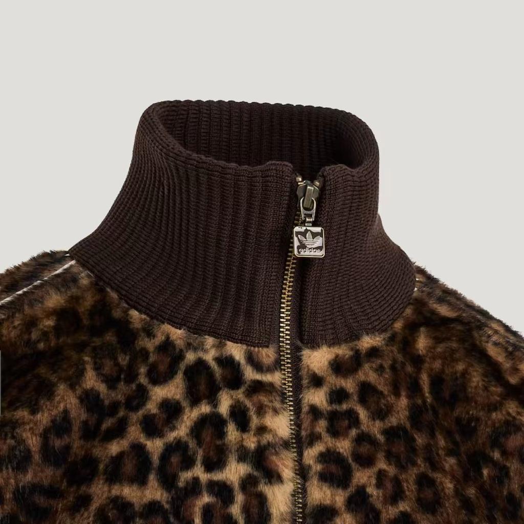 adidas Originals FW25 JQD TT Track Top Leopard Casual Jacket KU9407 Asian Size