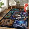 Cyberpunk Music Instruments Pattern Rug Floor Mat for Living Room or Bedroom Soft and Comfortable Carpet a Gift for Birthday and Holiday.