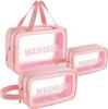 INOVERA (LABEL) 3 Pieces Makeup Organizer Bags - Travel Cosmetic Toiletry Storage Pouch - Water-Resistance Travelling Washbags Vanity Kit for Women,