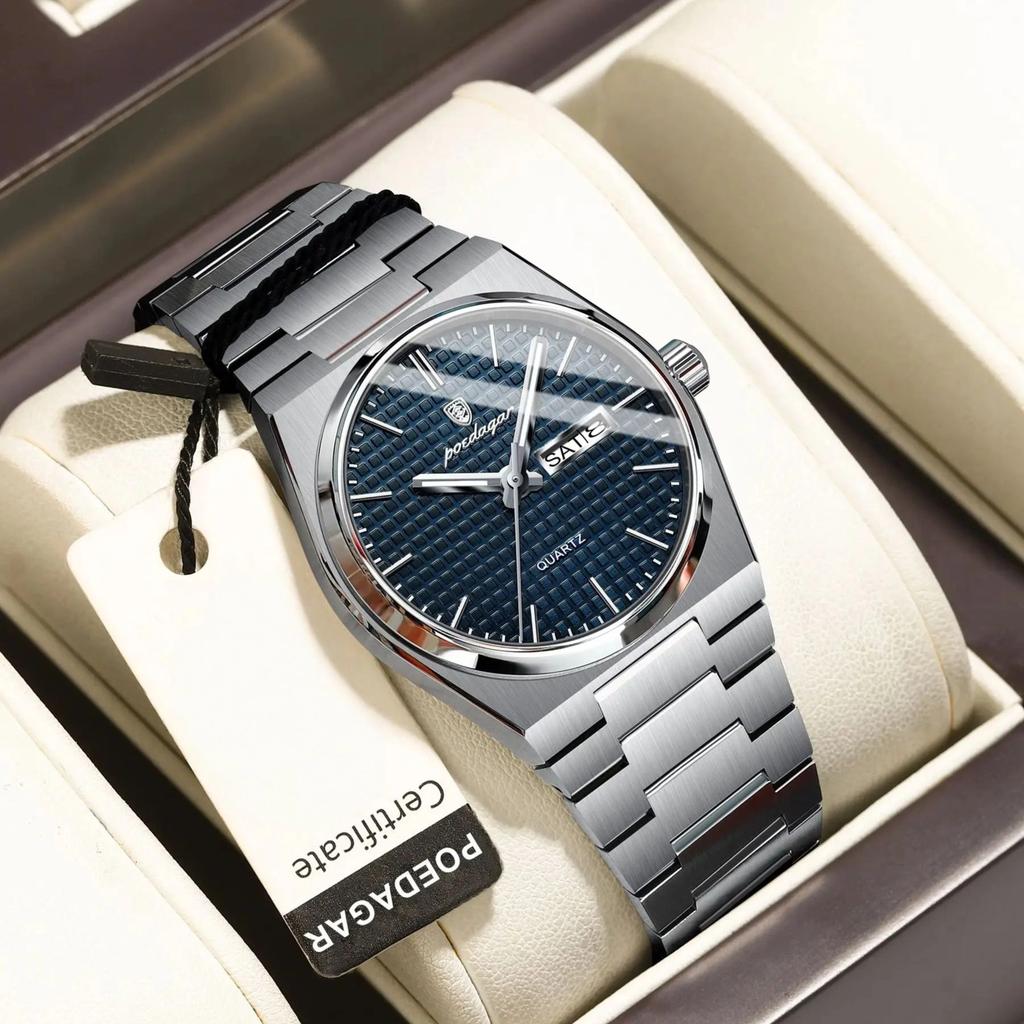 Luxury Sport Man Watch Military Waterproof Luminous Date Week Men Watch Stainless Steel Quartz Men's Watches Male Clock