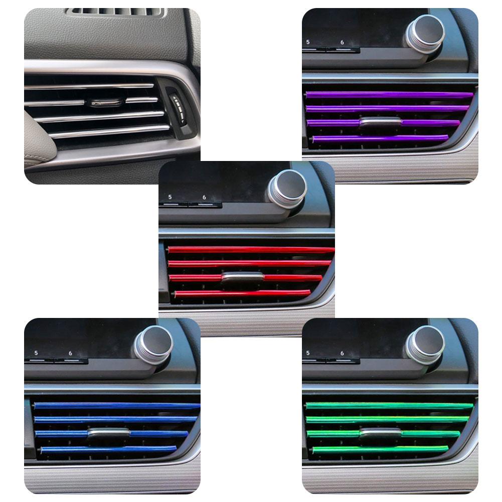 10PCS 20cm Universal Car Air Vent Conditioner Outlet Decorative U Shape Moulding Trim Strips Decoration Car Styling Accessories