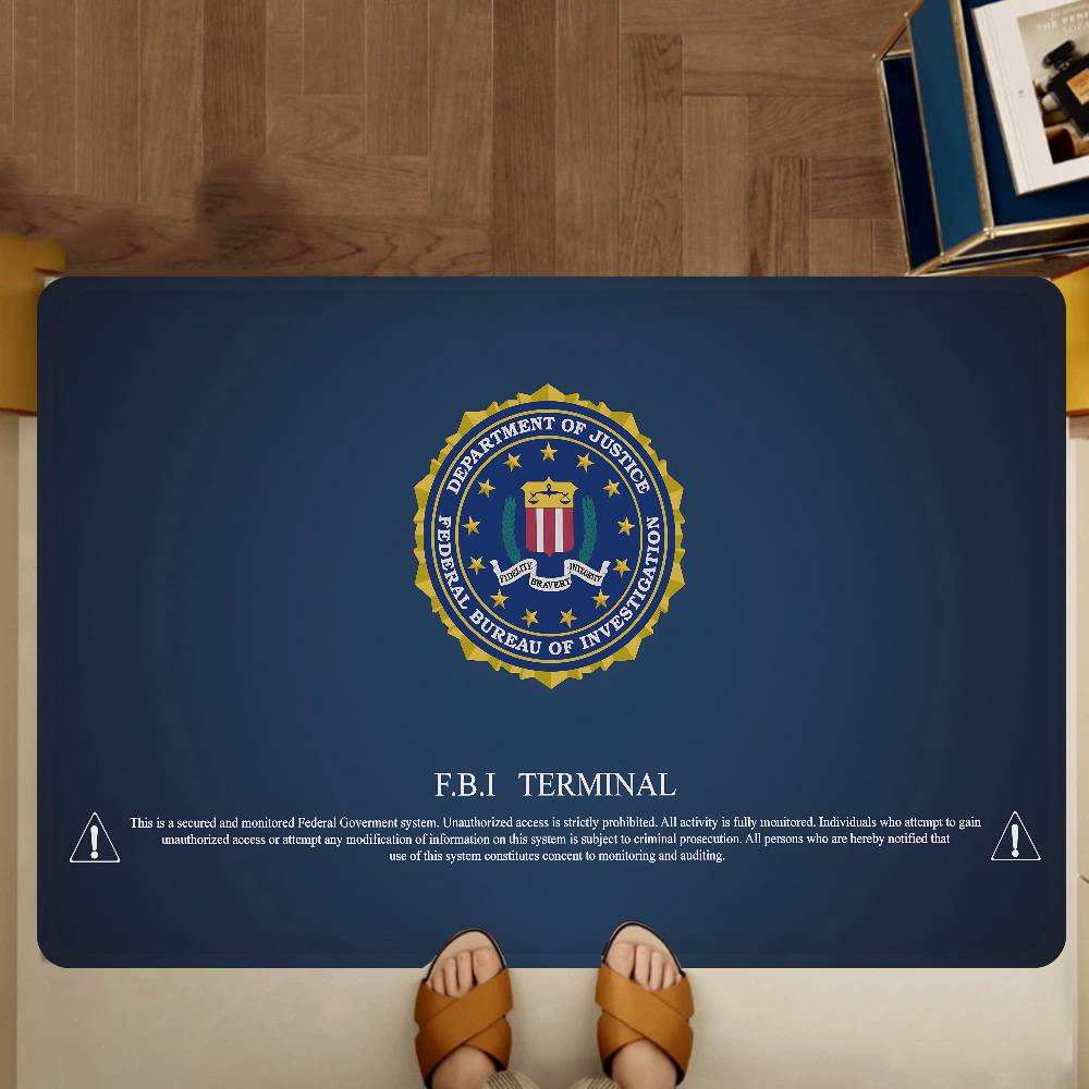 Polizei FBI Zimmerteppiche Retro Mehrfachauswahl Wohnzimmer Küchenteppich Rutschfest Willkommensteppich