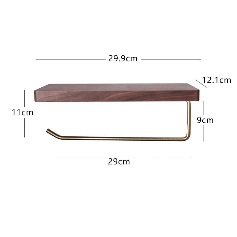 

1 шт., креативный держатель для туалетной бумаги, деревянная полка для ванной комнаты, вешалка для салфеток с держателем для телефона Walnut Long