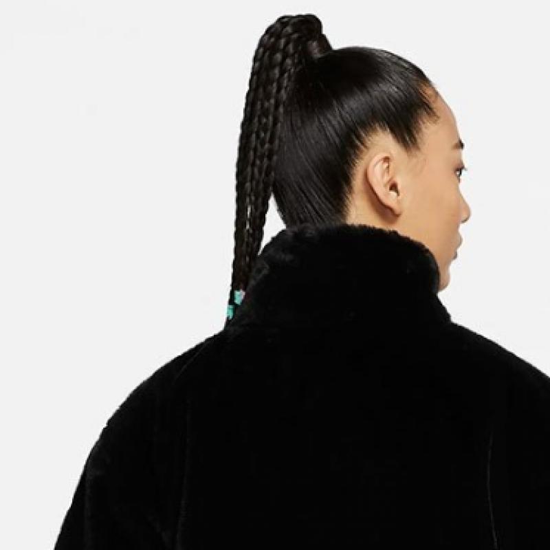 Nike Zip Up Jumper Women S SwooSh Fur Jacket Do3792 010 S2310