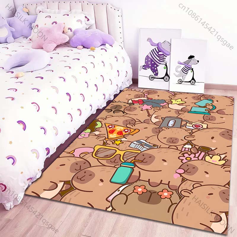 New product! Cute Capybara Carpet for Living Room Bedroom Sofa Home Decor Non-slip Floor Mat Modern Rugs Luxury Gifts