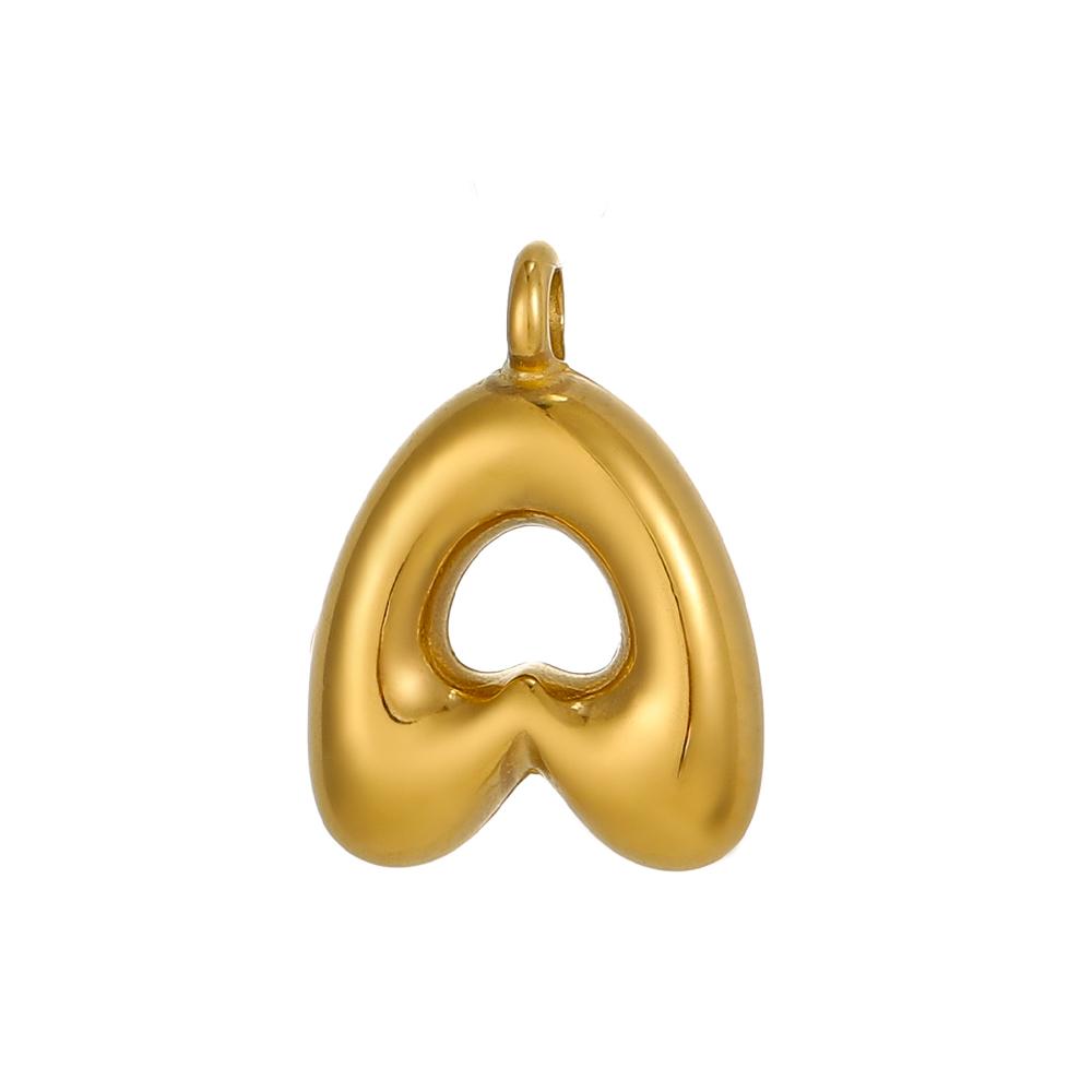 CARLIDANA Stainless Steel Gold Plated Alphabet 26 Letters Name Jewelry Mini Minimalist Bubble Initial Pendants for Necklace DIY
