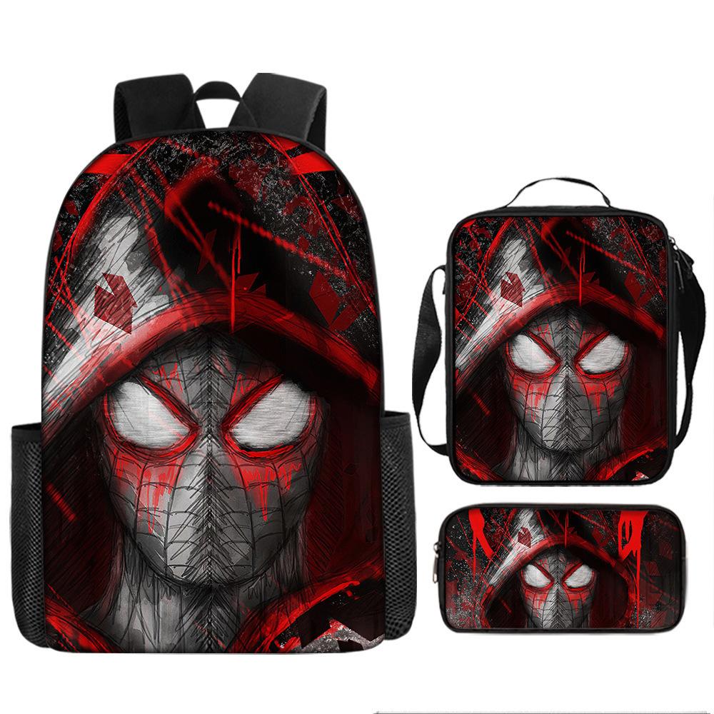 Spider-Man Cartoon Backpack Parallel World Student Cartoon Backpack Children'S School Bag Pencil Case