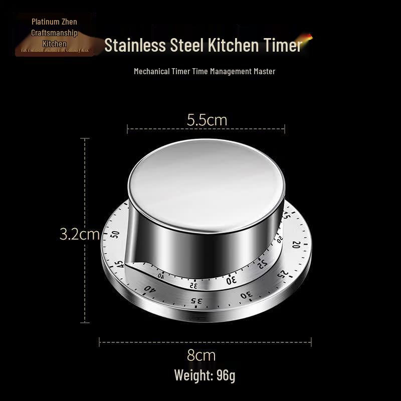 Magnetic Stainless Steel Mechanical Kitchen Timer