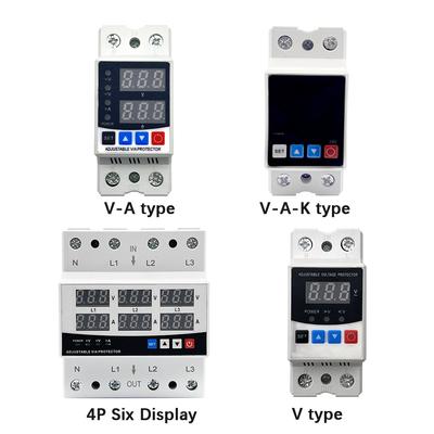 2P 4P ekran ayarlanabilir aşırı gerilim akımı ve düşük gerilim koruma cihazı rölesi 1-63A 230V