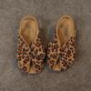 New Sandals Summer Comfort Fashion Girl Shoes Retro Leopard Print Simple Kid Shoe Floral Anti Slip Soft Sole Breathable Slippers