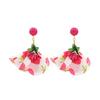 Exaggerated Beach Earrings Tassel Petals Stud Earrings Trendy Flower Dangle Earrings  Vacation