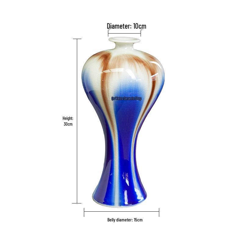 Color Glazed Ceramic Vase for Home and Office Decor