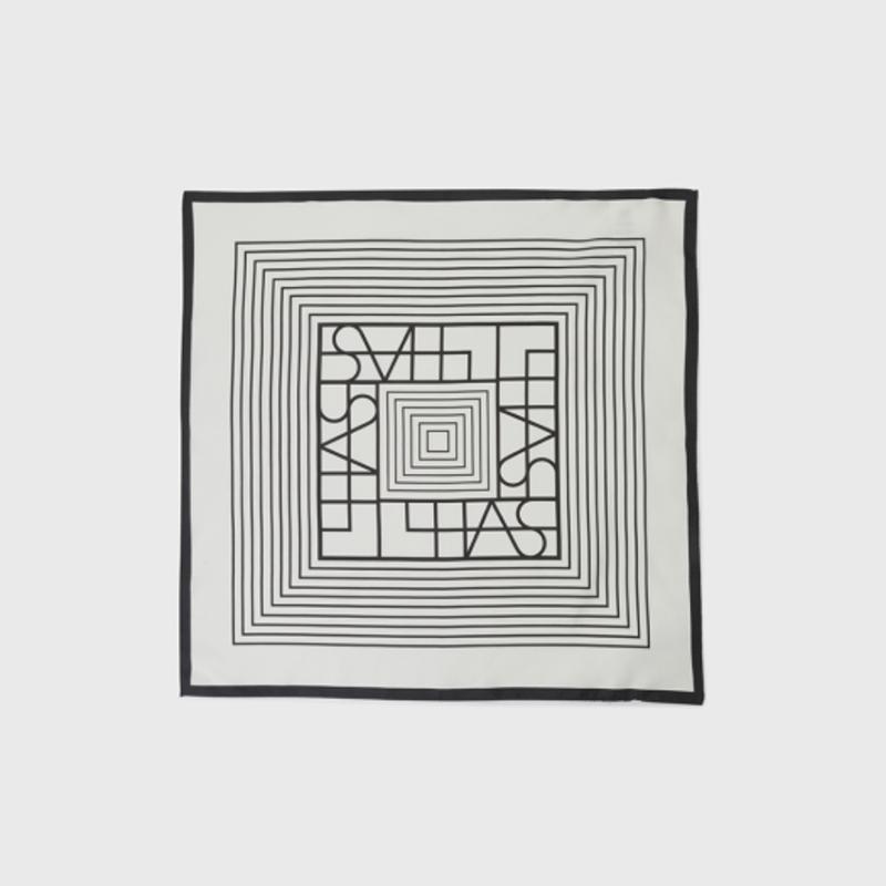 L’H.A.S SIGNATURE SYMBOL silk SCARF SMALL_IVORY