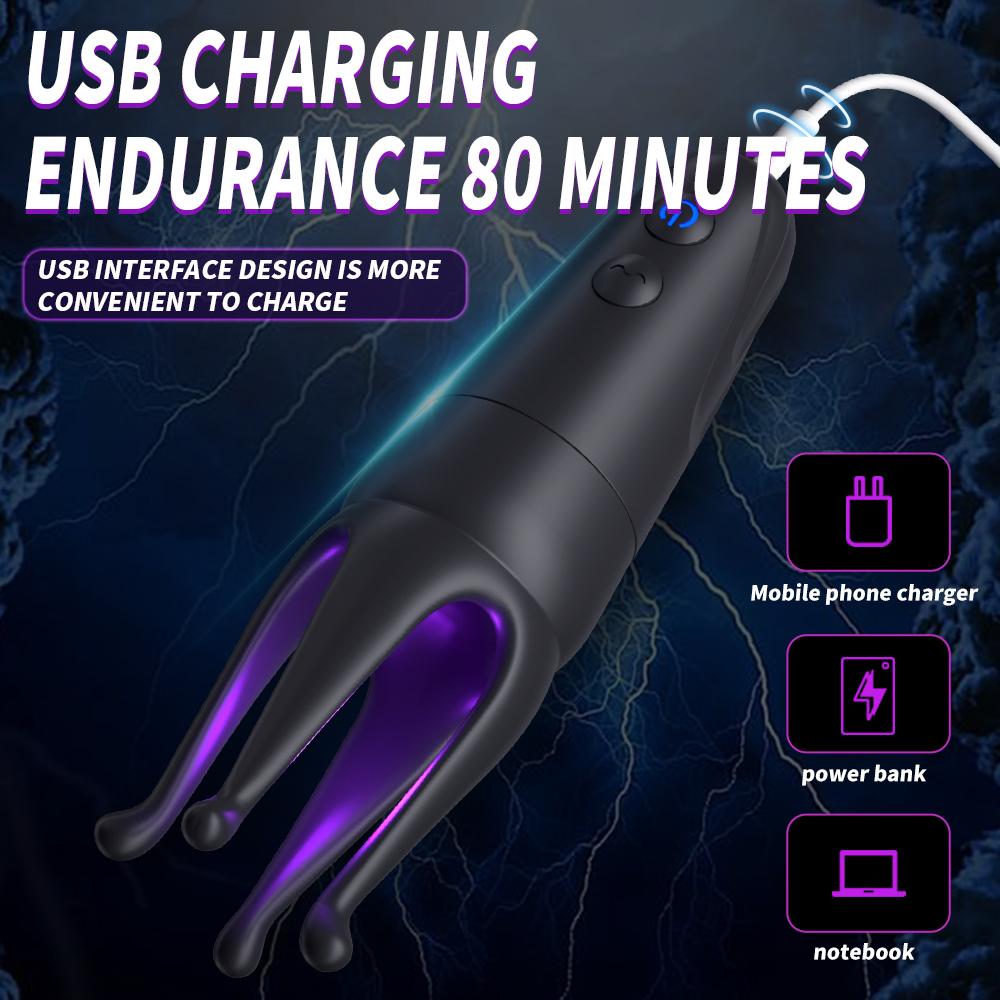 Powerful Glans Trainer Vibrator Lasting Delay Endurance Automatic Oral Climax Stimulate Massager 10 Modes Sex Toys For Men Adult