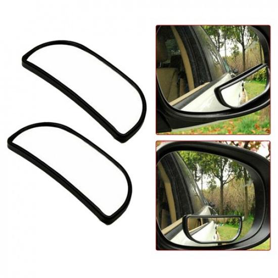 2pcs Rectangle Stick On Rear View Auxiliary Blind Spot Car Wide Angle Mirror