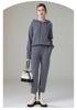 Women's Loose Fit Hooded Cashmere Sweater Set - 2026 Autumn/Winter Solid Color Gentle Style Base Layer.