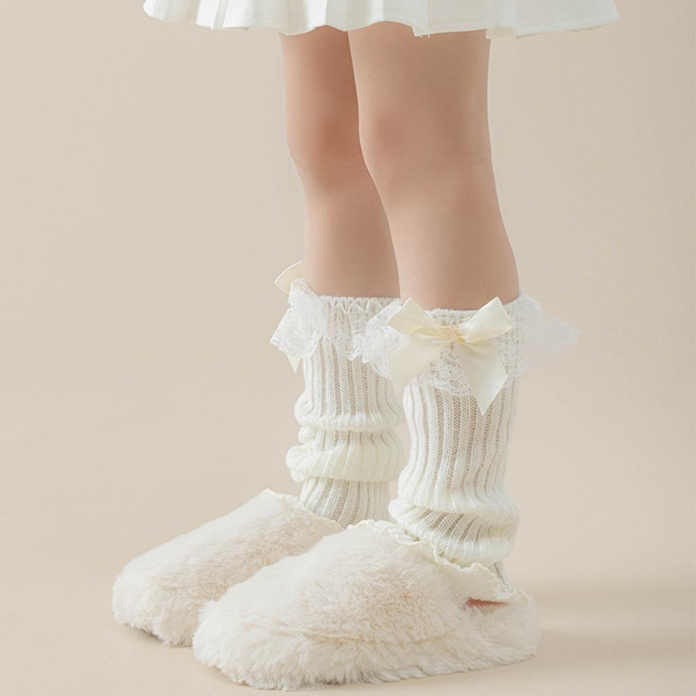 Chaussettes montantes mi-mollet en dentelle Y2K Fille Couvre-jambes Nouveau Filles Lolita Couvre-chaussettes en dentelle Filles