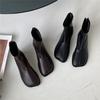 Martin Boots Women's Autumn and Winter Mango Head Velvet British Style Short Boots Flat Back Zipper Short Boots