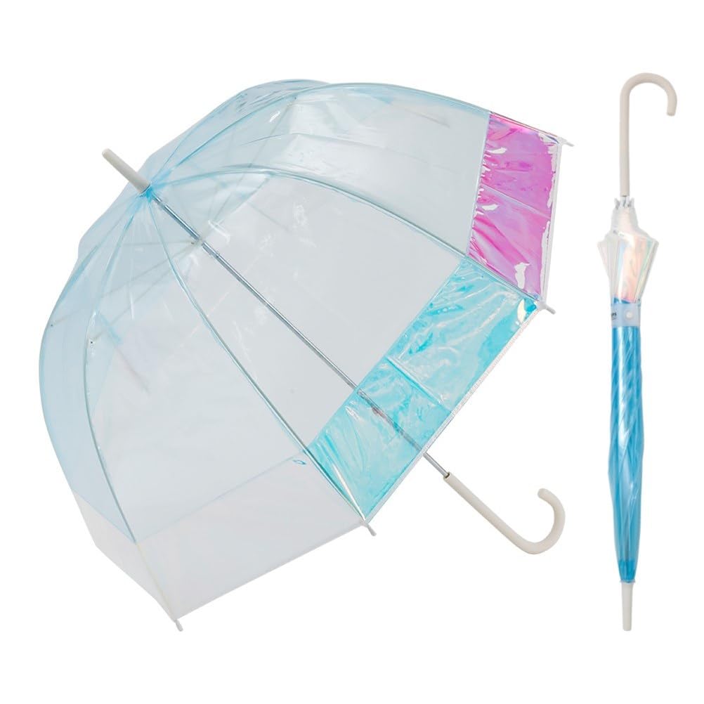 Ogawa Aurora Long Vinyl Deep LINEDROPS Birdcage Manual Safety 8 Gift Item 54684 Umbrella, Umbrella, Canopy, 60cm, Blue, Patchwork, Design, Opening,