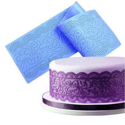 Matriță Mare Lungă din Silicon cu Model Floral din Dantelă pentru Decorarea Torturilor cu Fondant