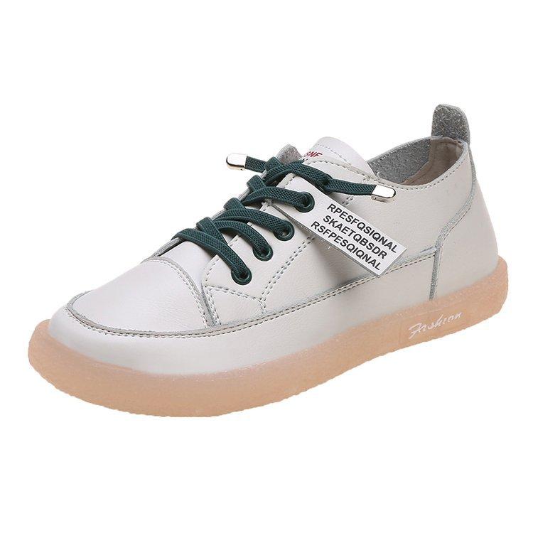 

Real soft leather little white shoes women s 2025 spring new women s shoes one pedal beef tendon soft sole maternity shoes flat baseplate shoes women 35
