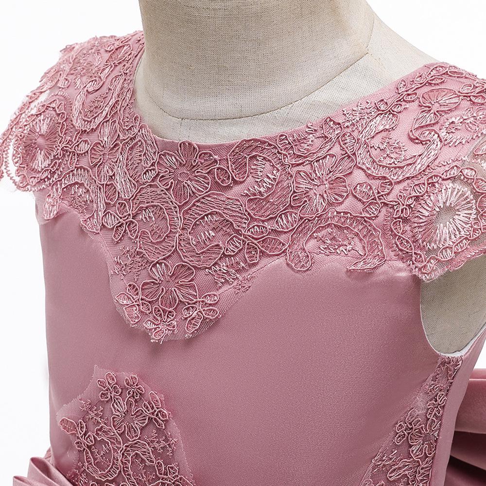 Kids' Formal Evening Dress with Train for Piano Performance or Catwalk