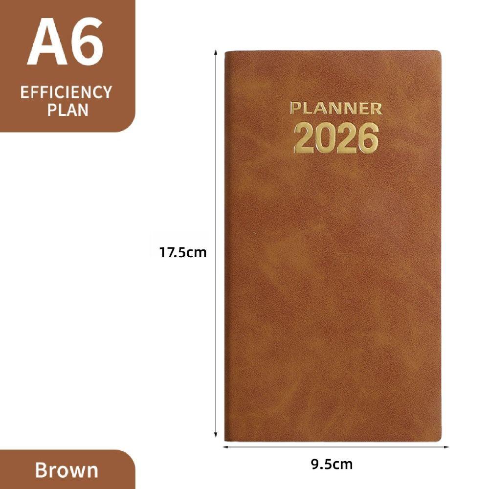 A6 2026 Agenda Book with Calendar English Notepad High Quality Pocket Diary Book  School Office