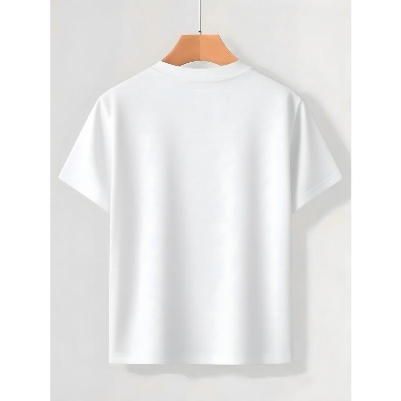 European Size Boys Round Neck Short Sleeved T Shirt Creative English Design