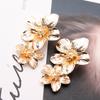 Vintage Double Flower Drop Earrings Wedding Dangle Bohemian Party Jewelry Gifts