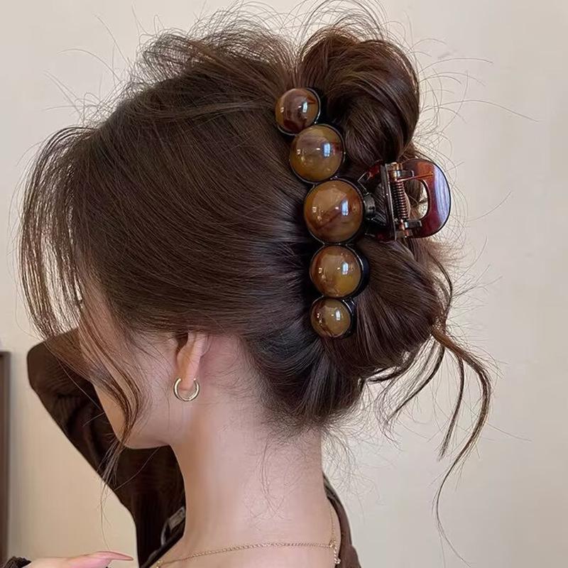 Pinza per Capelli Grande di Alta Gamma con Perline 2026 Nuova Minimalista a Pinza per Donne Parte Posteriore della Testa Capelli Spessi Accessorio per Acconciature