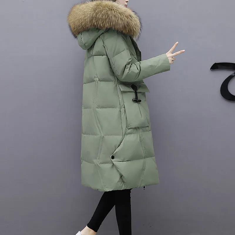 Winter Warm Womens Duck Down Coat Hooded Korean Parka Loose Long Jacket Plus SZ Winter Warm Womens Duck Down Coat Hooded Korean Parka Loose Long Jacket Plus SZ