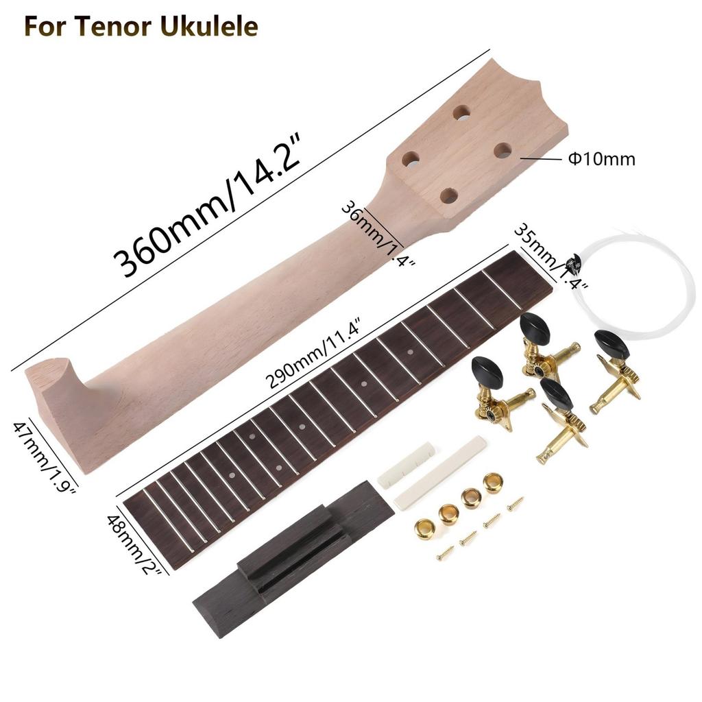 1 Sada krku s hmatníkom pre ukulele Hudobné nástroje Potreby Krk s hmatníkom pre ukulele Drevený hmatník a krk pre ukulele