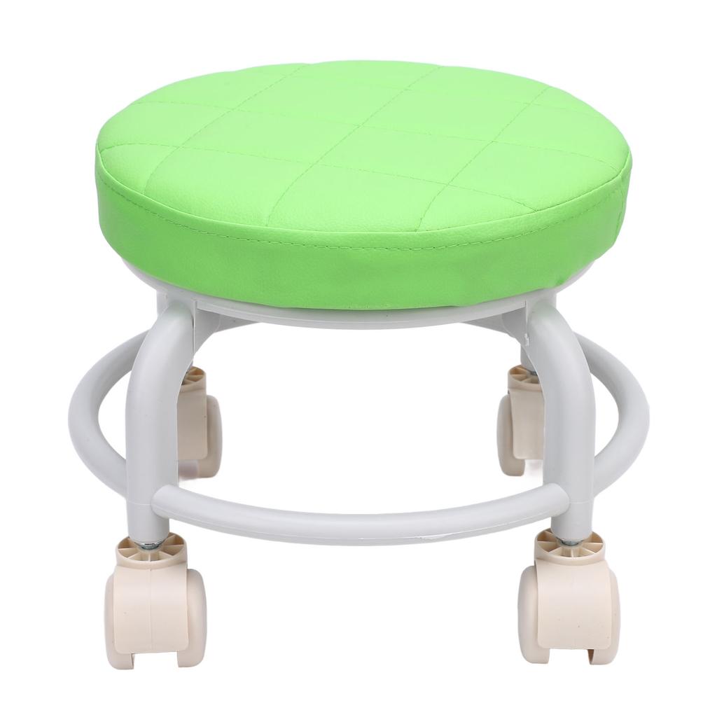 Green Rolling Stool Portable Miniature Shoe Stool Small Roller Stool for Home Office Fitness Center