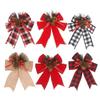 Checkered Ribbon Buffalo Plaid Bows Buffalo Plaid Ribbon Bowknot  Christmas Tree Decorations