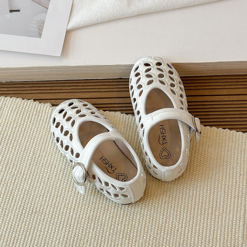 Kids White Hollow Out Breathable Mary Jane Sandals 23 белый