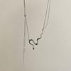 Windperlenkette Damen vielseitig Nischen-Design High-End leichter Luxus Schlüsselbein-Kette Liebesanhänger Schmuck