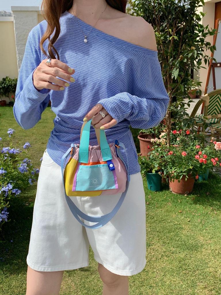Lovey summer Colourblock Micro Dumpling Nylon Shoulder Bag Bag, Women's