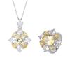 Merry Line Retro Simulation Yellow Diamond Pendant Necklace Ring Creative Women'S Model