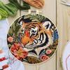Tiger Stickerei-Kreuzstich-Sets mit Rahmen Stoff Farbe Garn