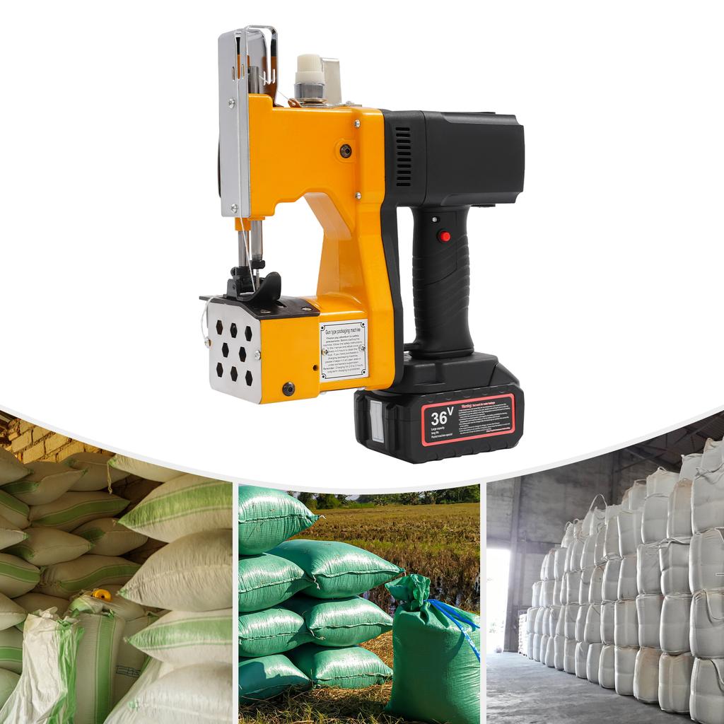 Cordless Electric Bag Sewing Machine 210W, 3200SPM Industrial Stitcher for PP Woven Bags, Grain Chemical Packaging