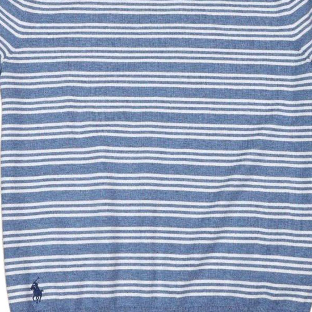 Polo Ralph Lauren Striped Knit Crew Neck Short Sleeve T-Shirt Women Tops Blue 211801541-001