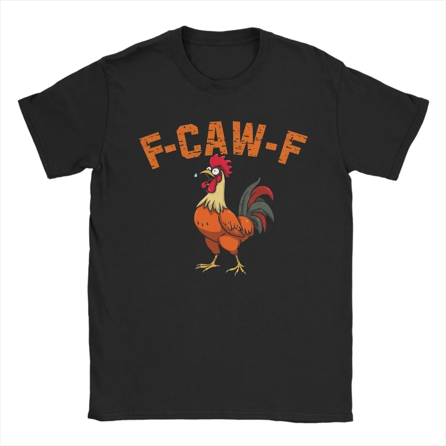 

Funny F-CAW-F Chicken Meme T Shirt Summer Hip Hop T Shirts 100% Cotton Round Neck Plus Size Tees Short-Sleeve Awesome Tshirt S чёрный