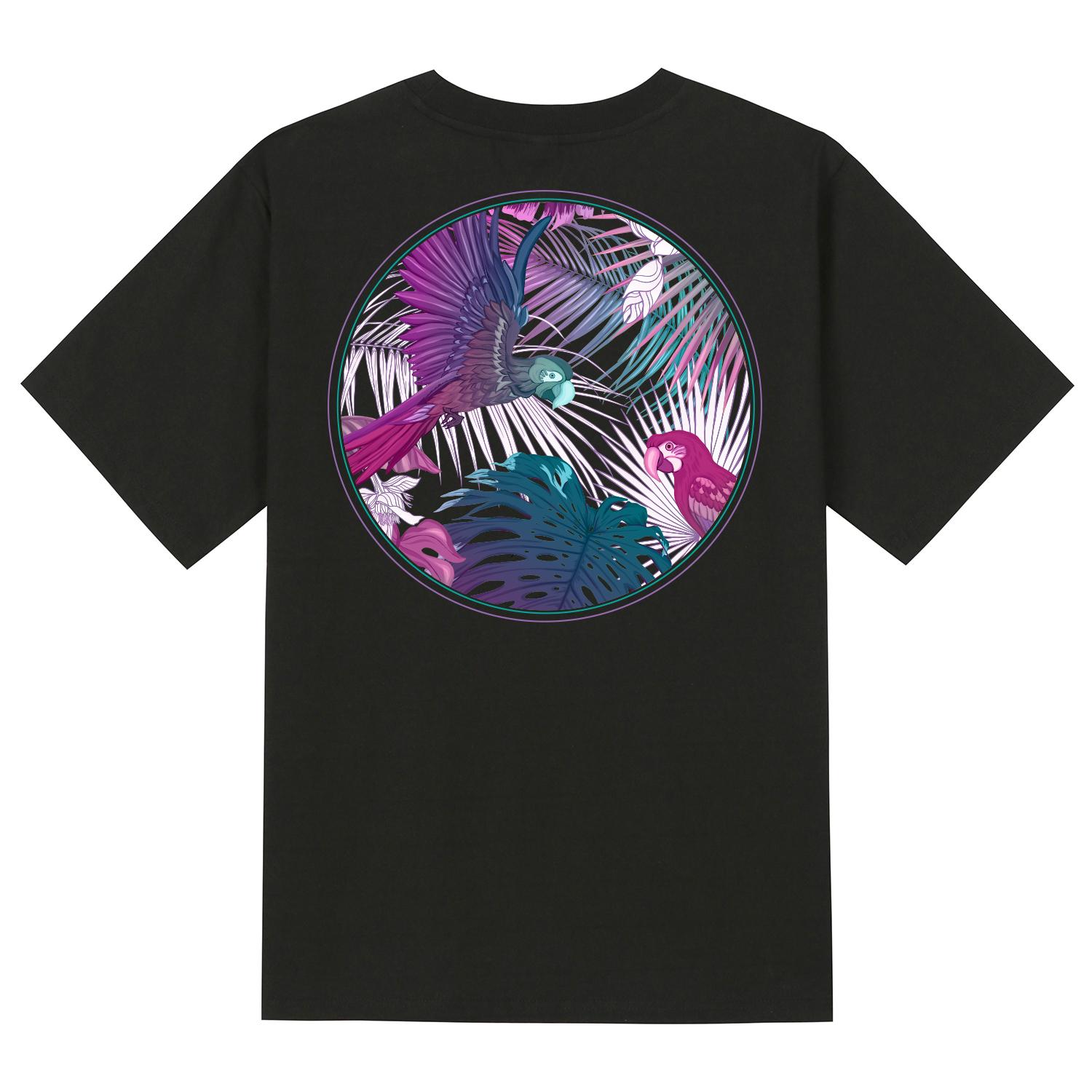 Khan 6312 Ktb0077 Mother-Of-Pearl Short Sleeve T-Shirt - Black Black/L