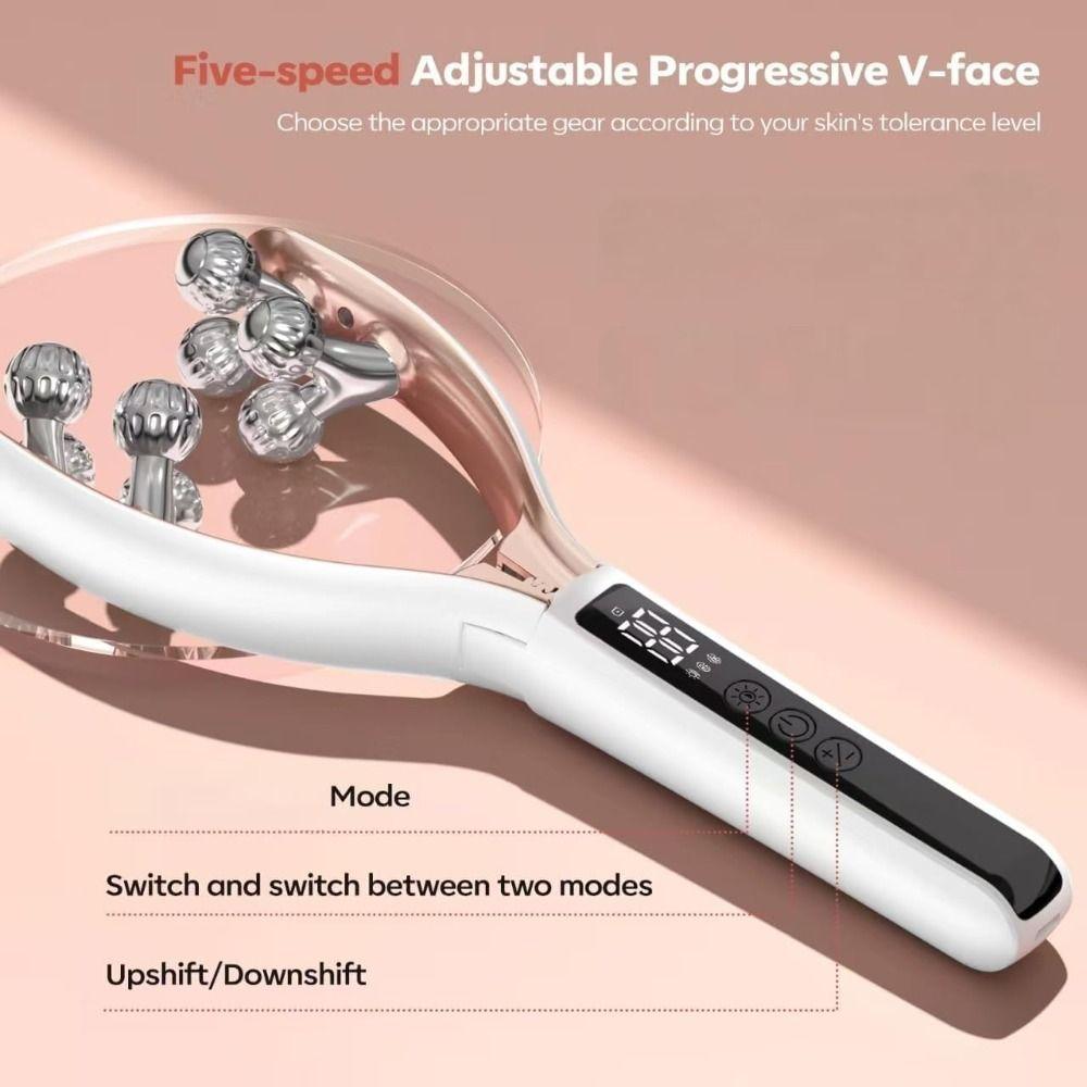 8 Round Massage Ball Wireless Microcurrent Facial Massager with 3D Roller Face-lifting tool