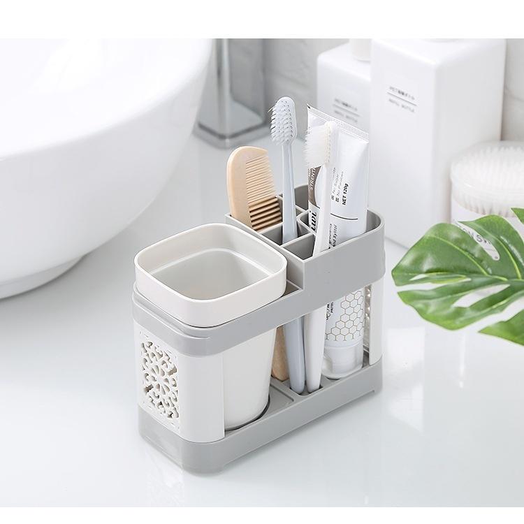 Bathroom Toothbrush Racks Free Punching Brush Set Tooth Cup Holder Teeth Vertical Cup Holder