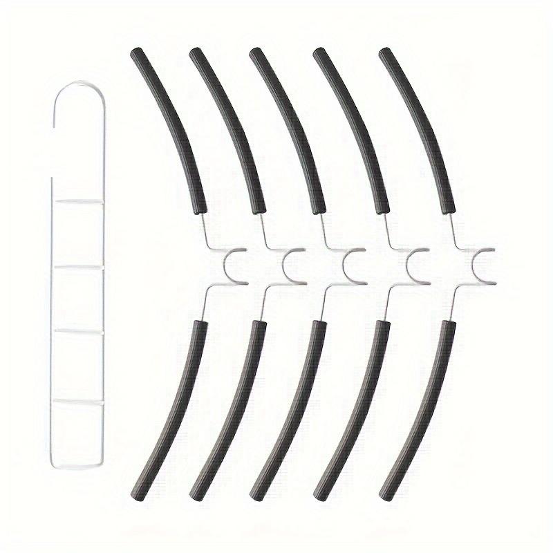 

5-уровневая вешалка Magic Clothes Hanger - нескользящая пенопластовая трубка, складной органайзер для экономии места в общежитиях и гардеробах, металлическое решение для хранения серебряный