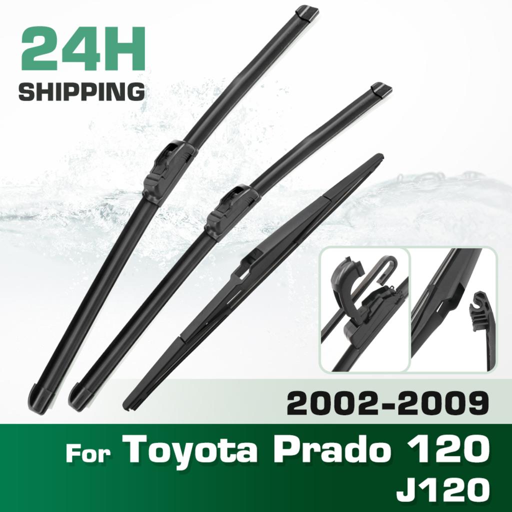 For Toyota Prado 120 J120 2002-2009 2003 2004 Wiper Front & Rear Wiper Blades Windshield Windscreen Window Brushes 22"+21"+16