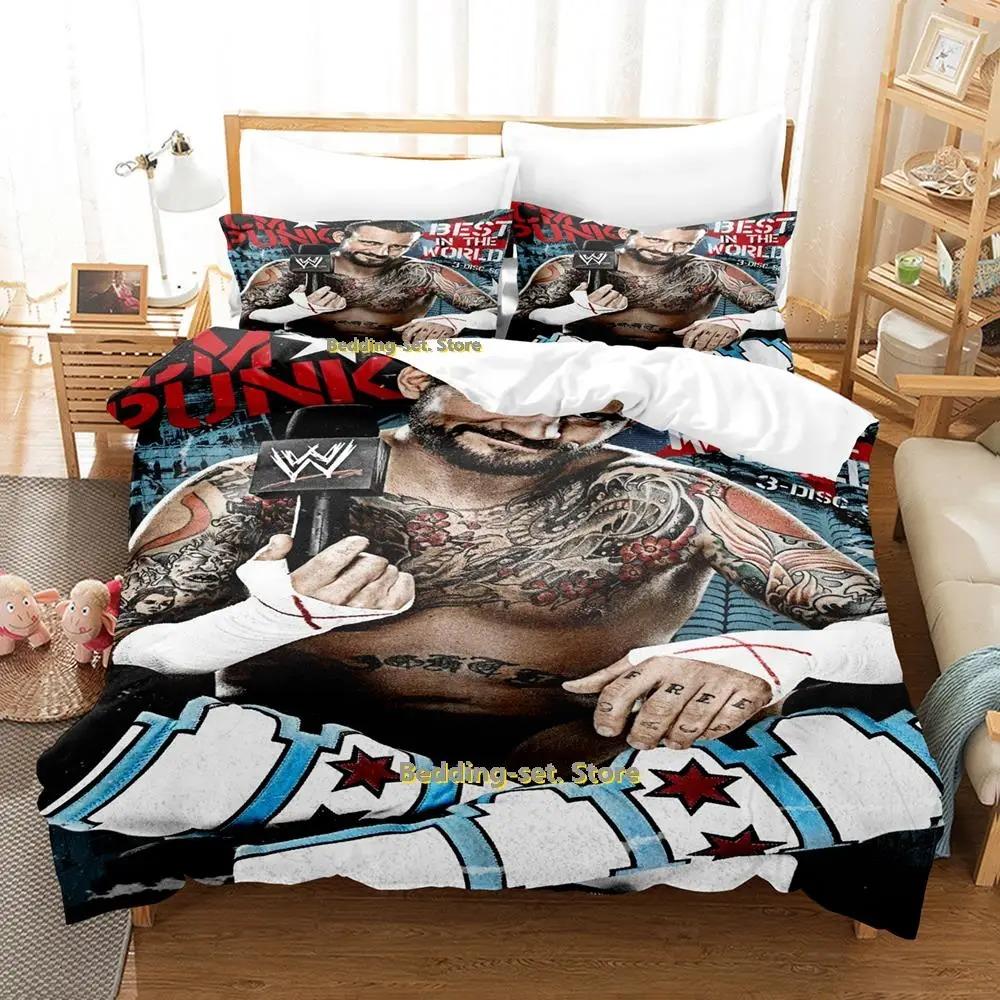 Cm Punk Aew The Best In The World Bedding Set Single Twin Full Queen King Size Bed Set Adult Kid Bedroom Duvetcover Sets